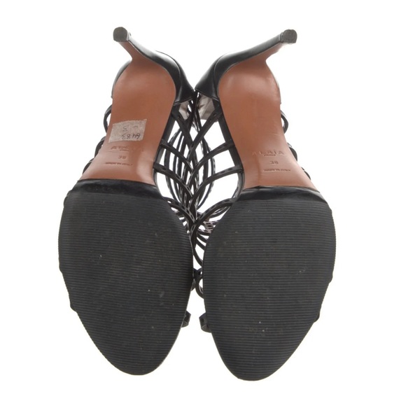 Alaïa Leather Gladiator Sandals Heels - Picture 5 of 8